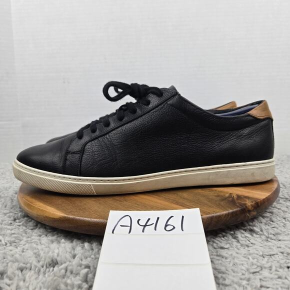 Allen Edmonds Mens 11.5D Courtside Black Leather Lace Up Daily Sneaker 3577